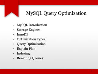MySQL Query Optimization (Basics) | PPT