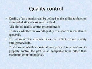 quality control and registration standards of biocontrol agents | PPTX