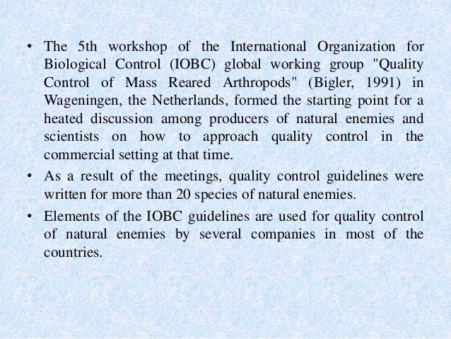 quality control of biocontrol agents