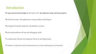 Comprehensive Full Stack Software Engineering Internship Experience ...