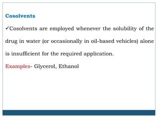 Co Solvant Examples small volume parentrals | PPTX