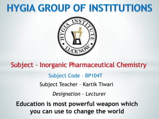 Subject Teacher – Kartik Tiwari
Designation – Lecturer
Subject Code – BP104T
 