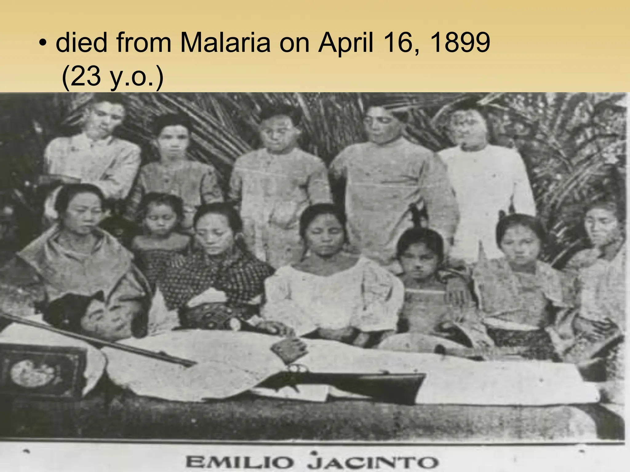 • died from Malaria on April 16, 1899
(23 y.o.)
 