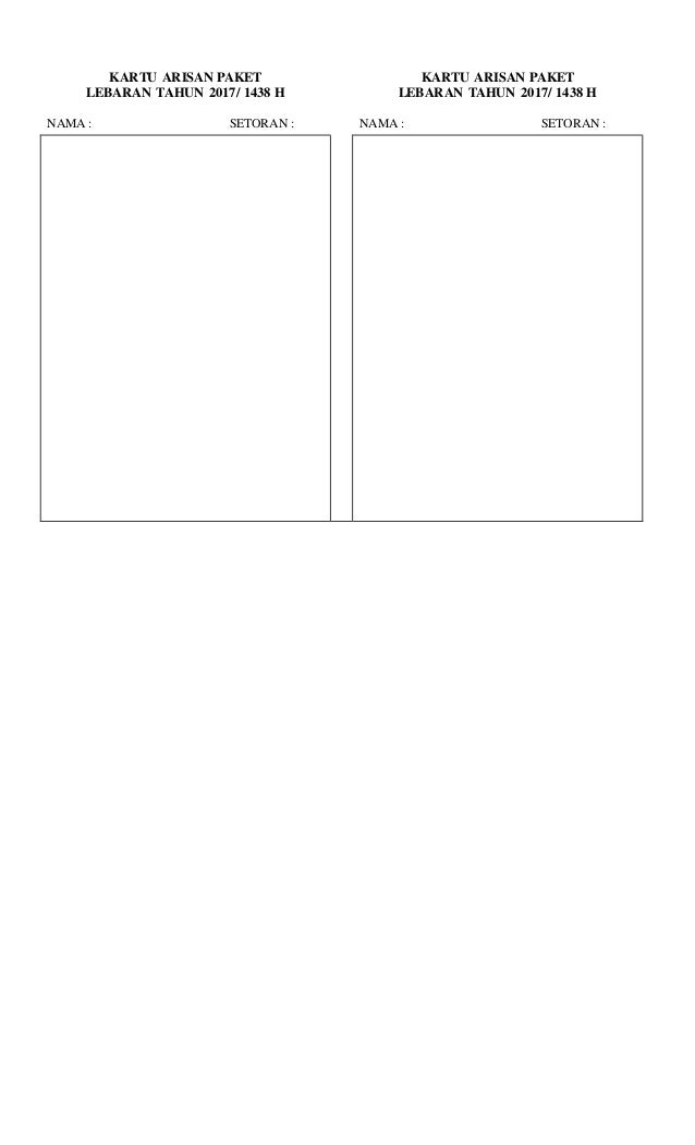 Kartu Arisan Paket