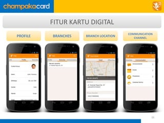 PROFILE BRANCHES BRANCH LOCATION 
COMMUNICATION 
CHANNEL 
FITUR KARTU DIGITAL 
10 
 