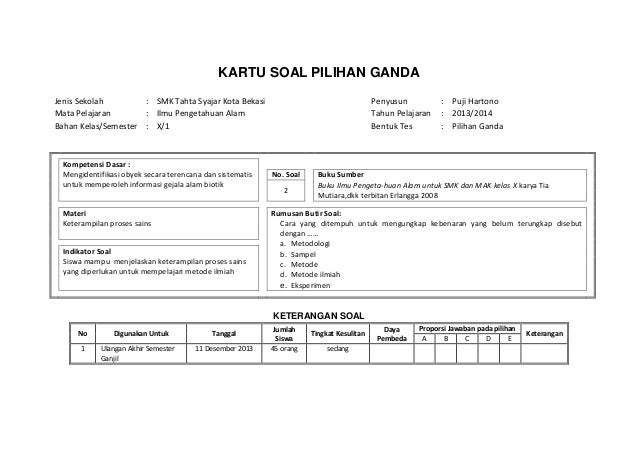 Kartu Soal Ipa 1
