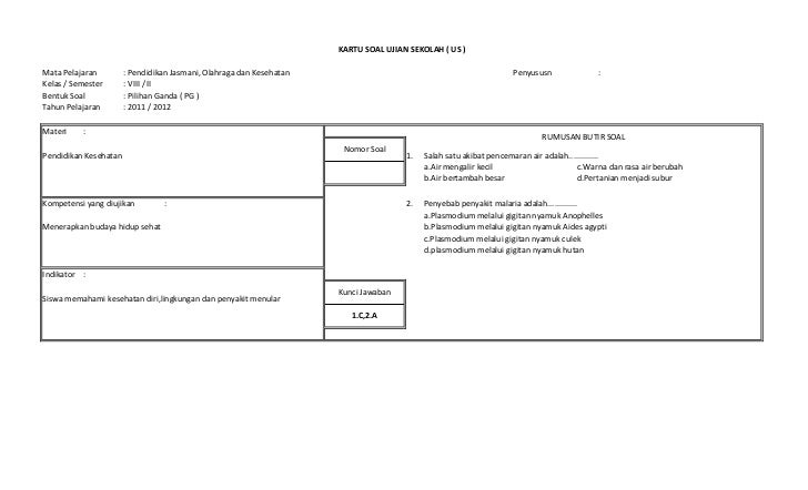 Kartu Soal Kls 8 Smt 2