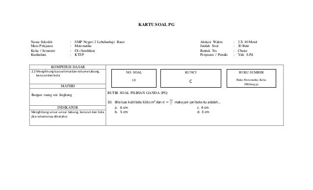 Kartu soal matematika smp kelas ix Kartu soal matematika smp kelas ix