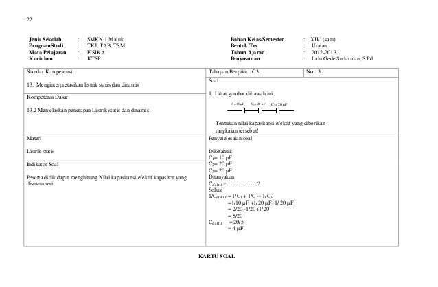  Kartu  soal  uas xii fisika 2021 2021