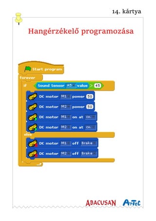 14. kártya
Hangérzékelő programozása
 