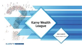 Karvy Wealth
League
ASK KARVY
(January-March 2016)
 