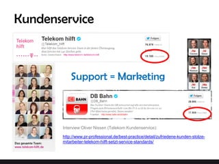Kundenservice



           Support = Marketing



       Interview Oliver Nissen (Telekom Kundenservice):

       http://...