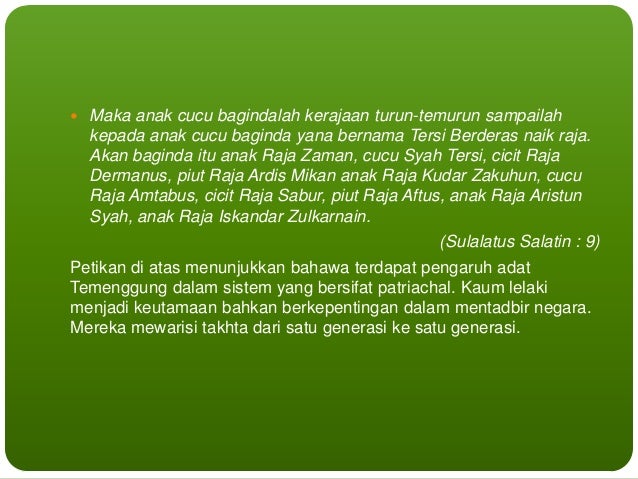 Adat pepatih dan temenggung karya agung