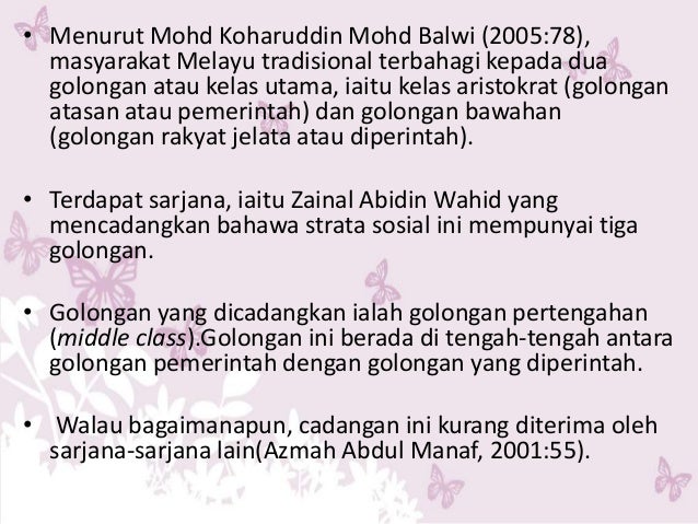 Strata Sosial Masyarakat Melayu Tradisional