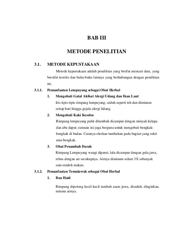 Kara Ilmiah Pemanfaatan Temulawak