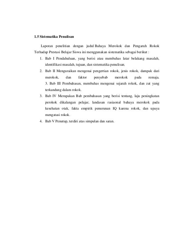 Karya ilmiah bahaya merokok