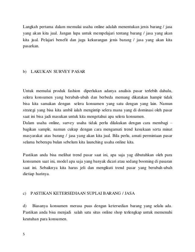 Karya Ilmiah Bisnis Online
