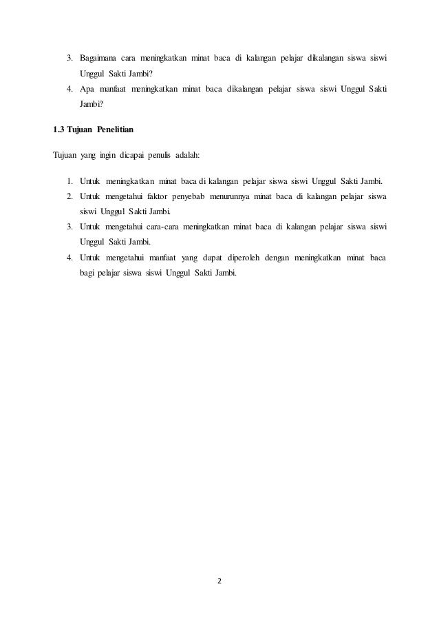 Contoh Karya Ilmiah Meningkatkan Minat Baca Siswa