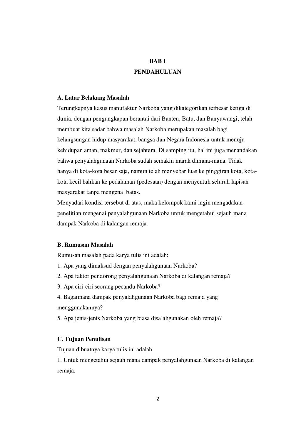 Karya ilmiah narkoba