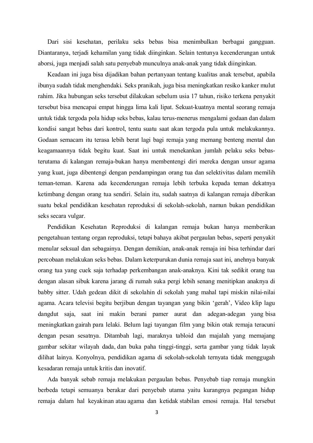 Contoh Makalah Pergaulan Bebas Di Kalangan Pelajar