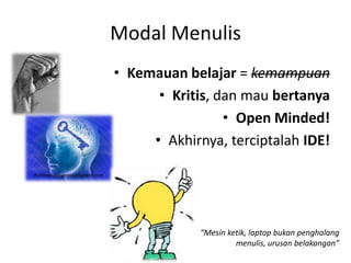 KaryaTulisIlmiah1.  Bagianpendahuluan: halamanjudul; lembaranpersetujuan; kata pengantar; daftarisi; daftartabel; daftargambardanlampiran; abstrak2.  Bagianisi: a.  PermasalahanatauPendahuluanb.  KajianTeoric.  MetodologiatauUraianMetodedanProsedurPengkajiand.  Hasil-hasilpembahasandanHasilKajianKesimpulandanSaran-Saran 3.  Bagianpenunjang: daftarpustakadanlampiran-lampiran