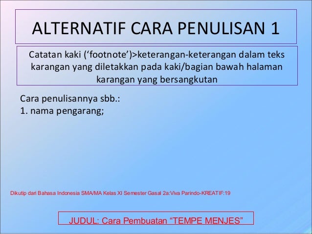 Contoh Footnote Dalam Bahasa Indonesia - Fontoh
