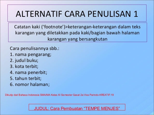 Contoh Footnote Bahasa Indonesia - J K A T L V