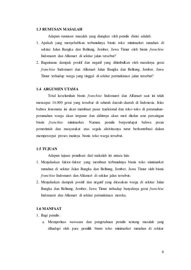 Rekomendasi Makalah Waralaba Indomaret Strategi