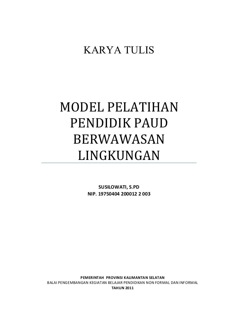 Karya Tulis Model Pelatihan Tutor Paud Unt Jambore Ptk Paudni 2011