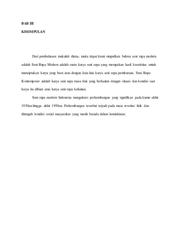 Karya Tulis Seni Rupa Modern