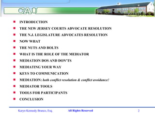 Karyn Branco Early Conflict Resolution | PPT