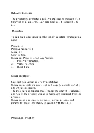 Redirection Examples In Child Care Worksheet.pdf Karyn’s House of CaringGrowing Together for a Better Tomorro.docx