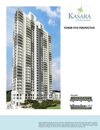 PROJECT DETALS 
TOWER FIVE PERSPECTIVE 
Key plan 
These renderings are based on the architect’s perspective and do not form part of an offer or contract. Selling price is established principally on a per unit basis and not on the unit measurement or dimension. Empire East reserves the right to modify these illustrations without prior notice. Clients are invited to verify subsequent changes. As of April 2014. For reference and presentation purposes only.  