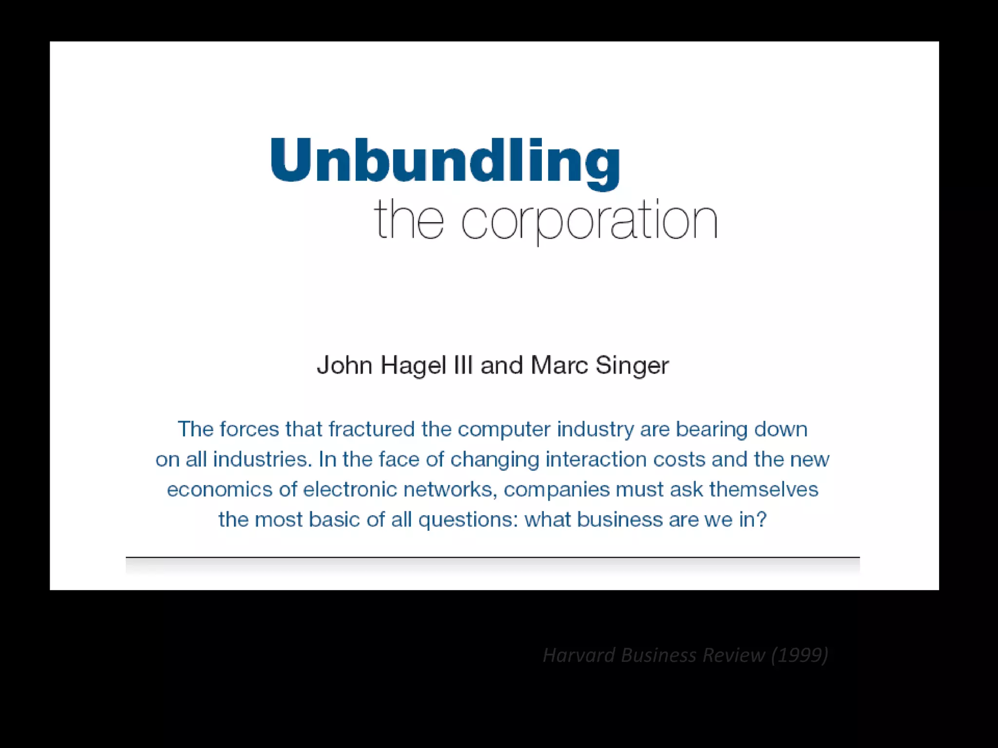 Harvard Business Review (1999)
 