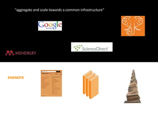 “aggregate and scale towards a common infrastructure”
 