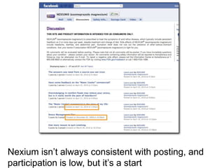 Nexium isn’t always consistent with posting, and participation is low, but it’s a start 