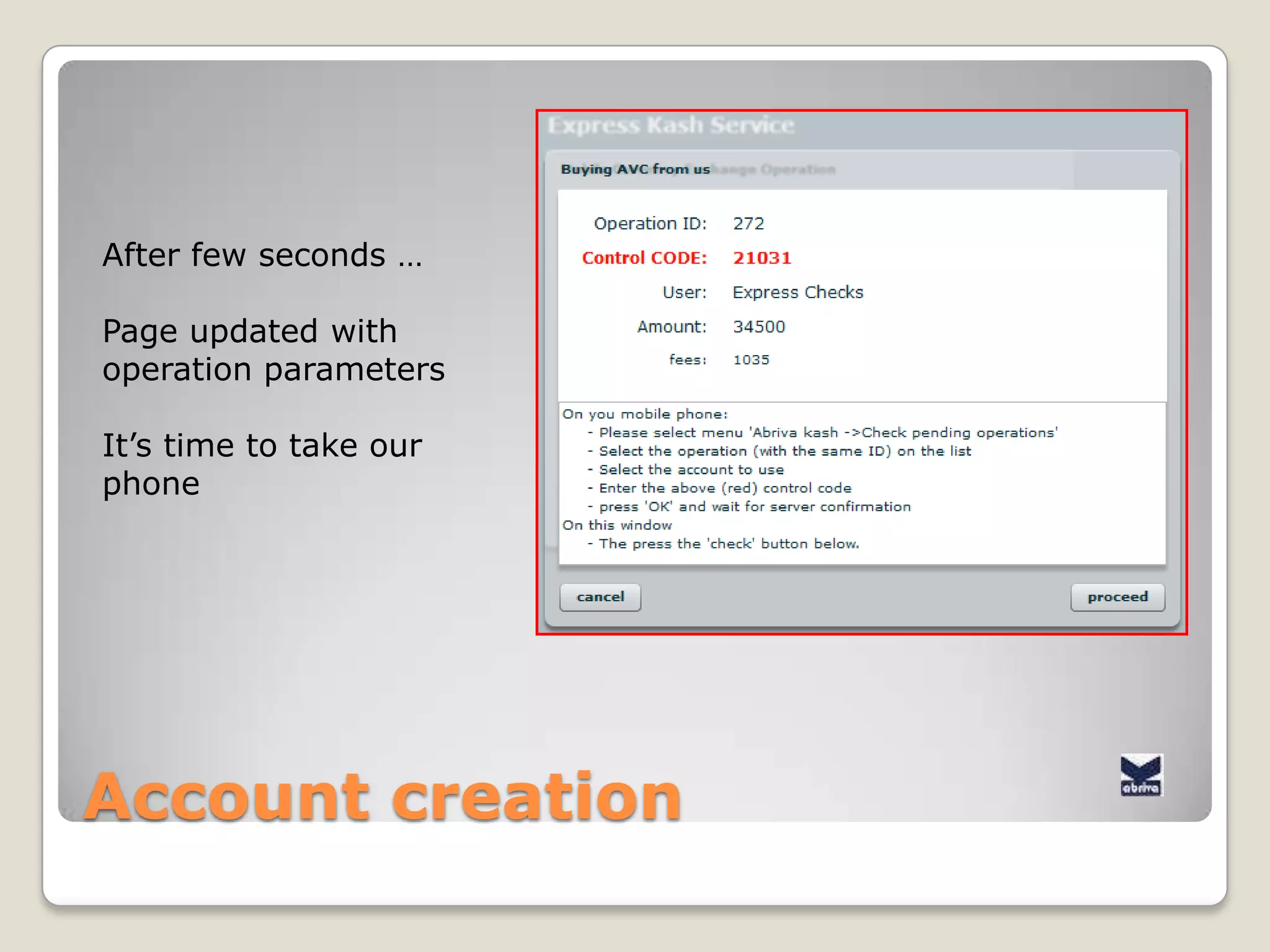 Type of operation (buy)