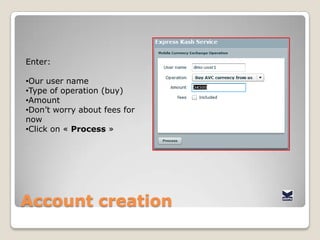 AccountcreationEnter:Our user name