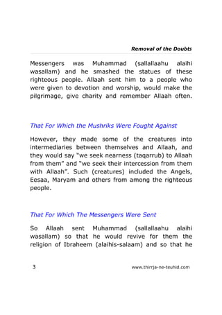 Kashf ush-Shubuhaat (Removal of the Doubts) | PDF
