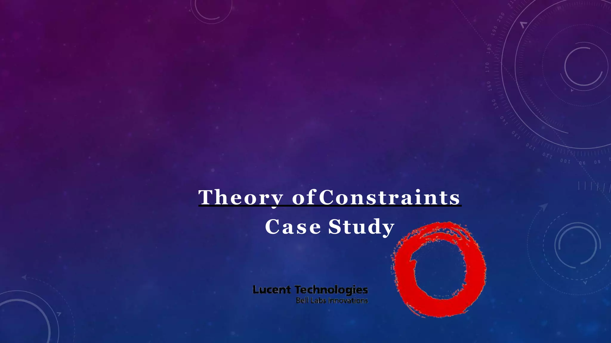 Theory of Constraints
Case Study
 