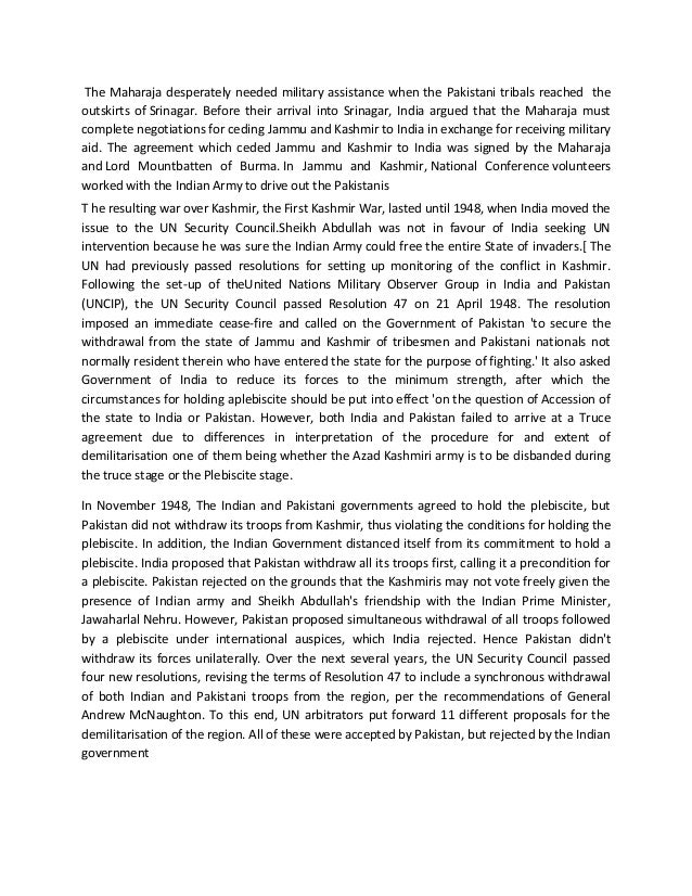 Essay on kashmir