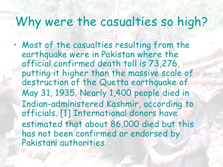 kashmir earthquake case study gcse
