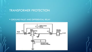 TRANSFORMER PROTECTION
• GROUND FAULT AND DIFFERENTIAL RELAY
 