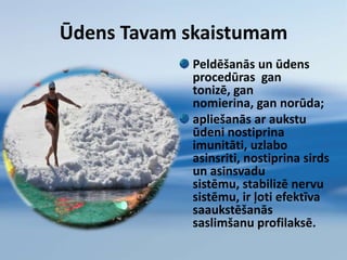 Ūdens palīdz Tev koncentrētiesSmadzeņu audi sastāv no 85% ūdens; kad pietrūkst ūdens, enerģijas daudzums smadzenēs krītas, samazinot Tavas spējas koncentrēties.Esi drošs - ka Tavs prāts saņem pietiekami daudz ūdeni?!