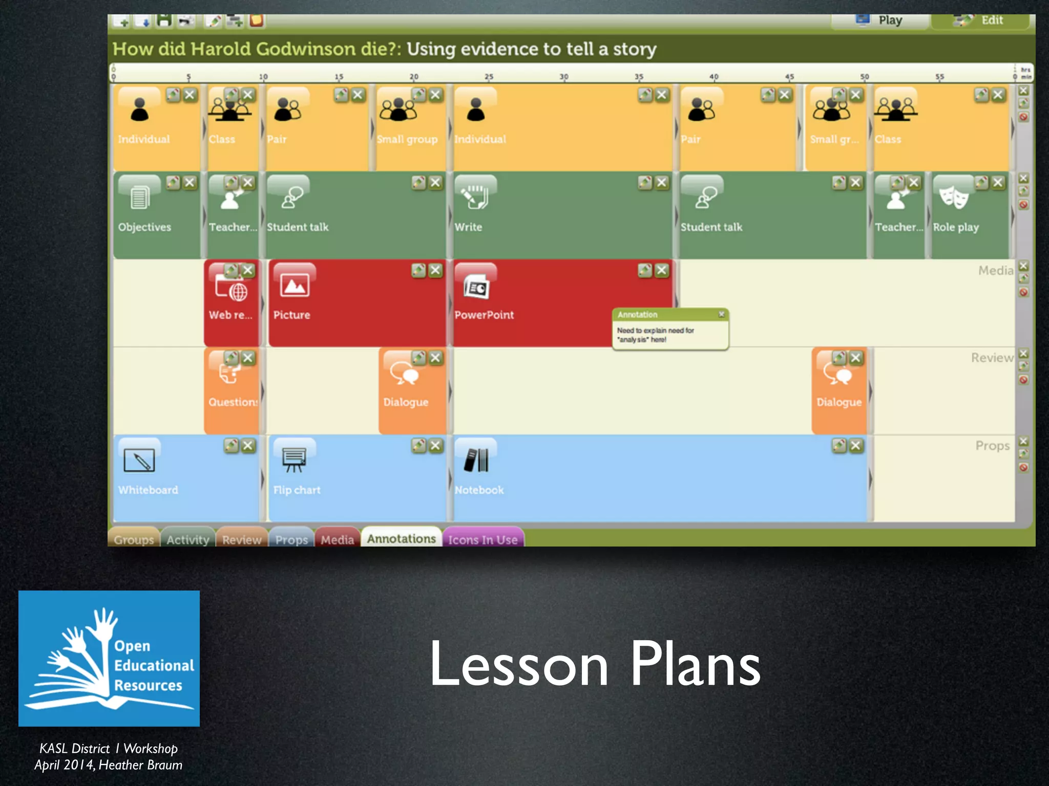 KASL District IWorkshop	

April 2014, Heather Braum
KASL District IWorkshop	

April 2014, Heather Braum
Lesson Plans
 