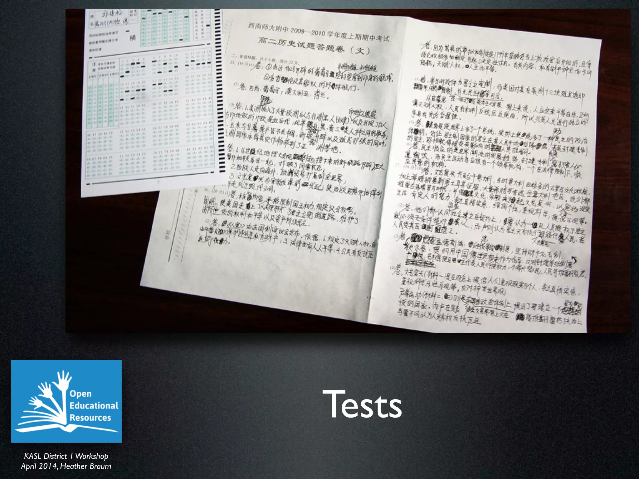 KASL District IWorkshop	

April 2014, Heather Braum
KASL District IWorkshop	

April 2014, Heather Braum
Tests
 