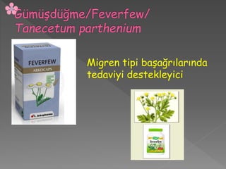 Migren tipi başağrılarında
tedaviyi destekleyici
 