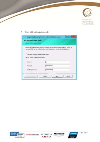 17 | P a g e
9- Select SQL authentication mode:
 