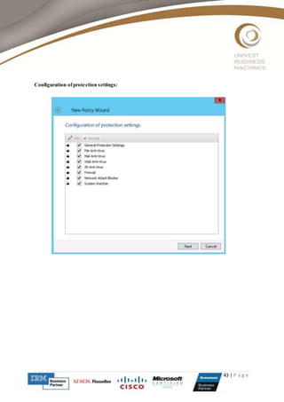 43 | P a g e
Configuration ofprotection settings:
 