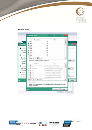47 | P a g e
Network ports
 